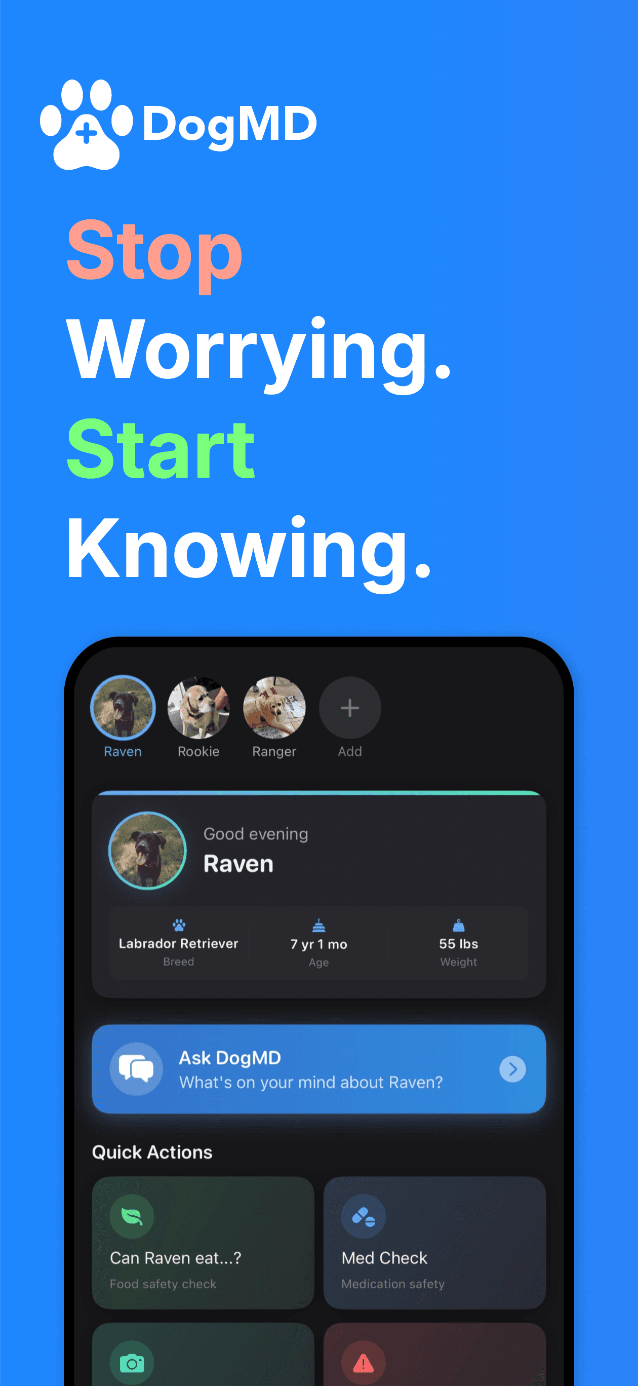 DogMD — home screen
