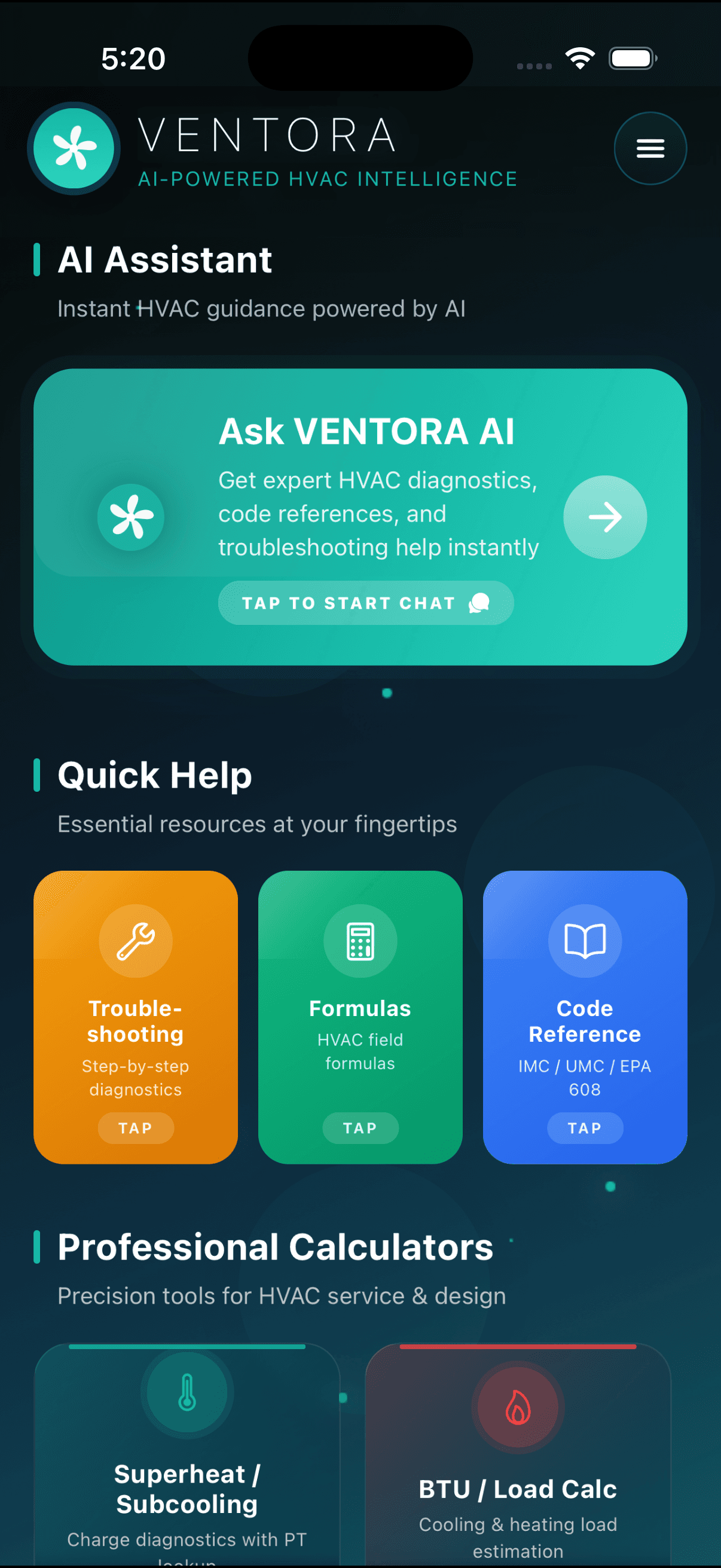 Ventora — dashboard